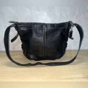 Coach Black Pebbled Leather Shoulder Bag F15064